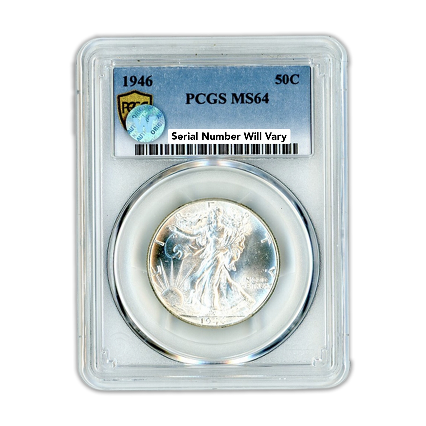 1946 Walking Liberty Silver Half Dollar Philadelphia - PCGS MS64 Sight White - CoinsTV