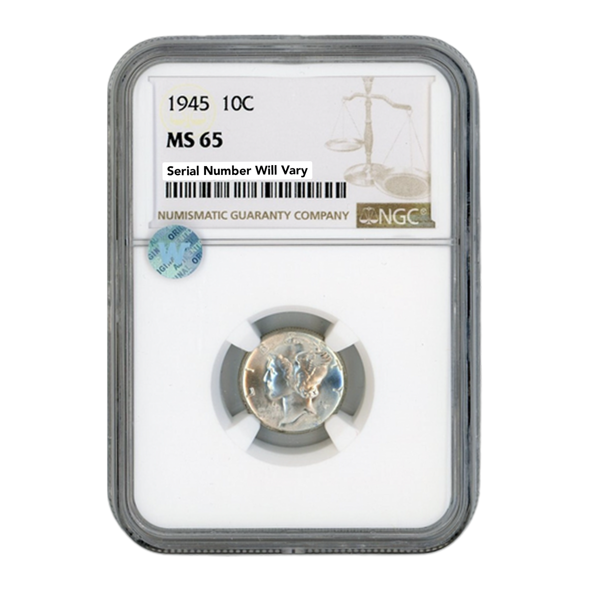 1945 Mercury Dime - NGC MS65 Sight White - CoinsTV