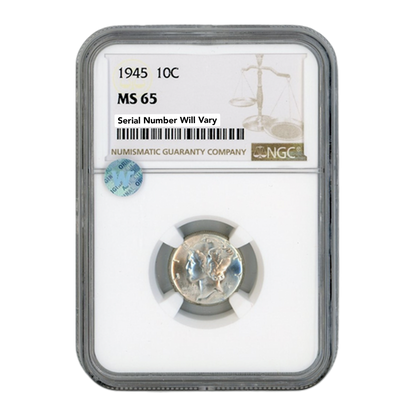 1945 Mercury Dime - NGC MS65 Sight White - CoinsTV
