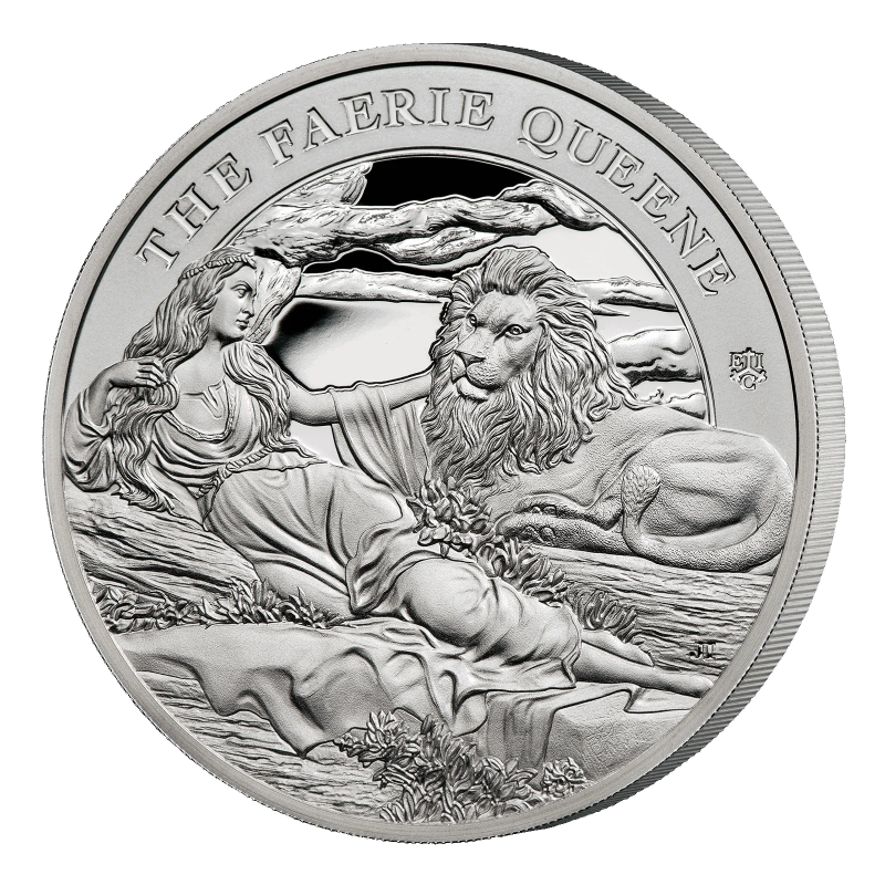  2023 1 oz St. Helena The Faerie Queene - Una and the Lion Silver Proof - CoinsTV