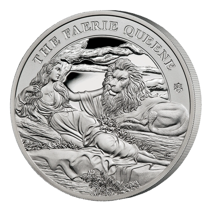  2023 1 oz St. Helena The Faerie Queene - Una and the Lion Silver Proof - CoinsTV
