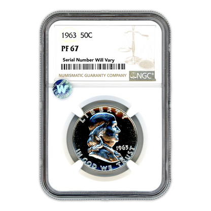 1963 Franklin Silver Half Dollar - NGC PF67 Sight White