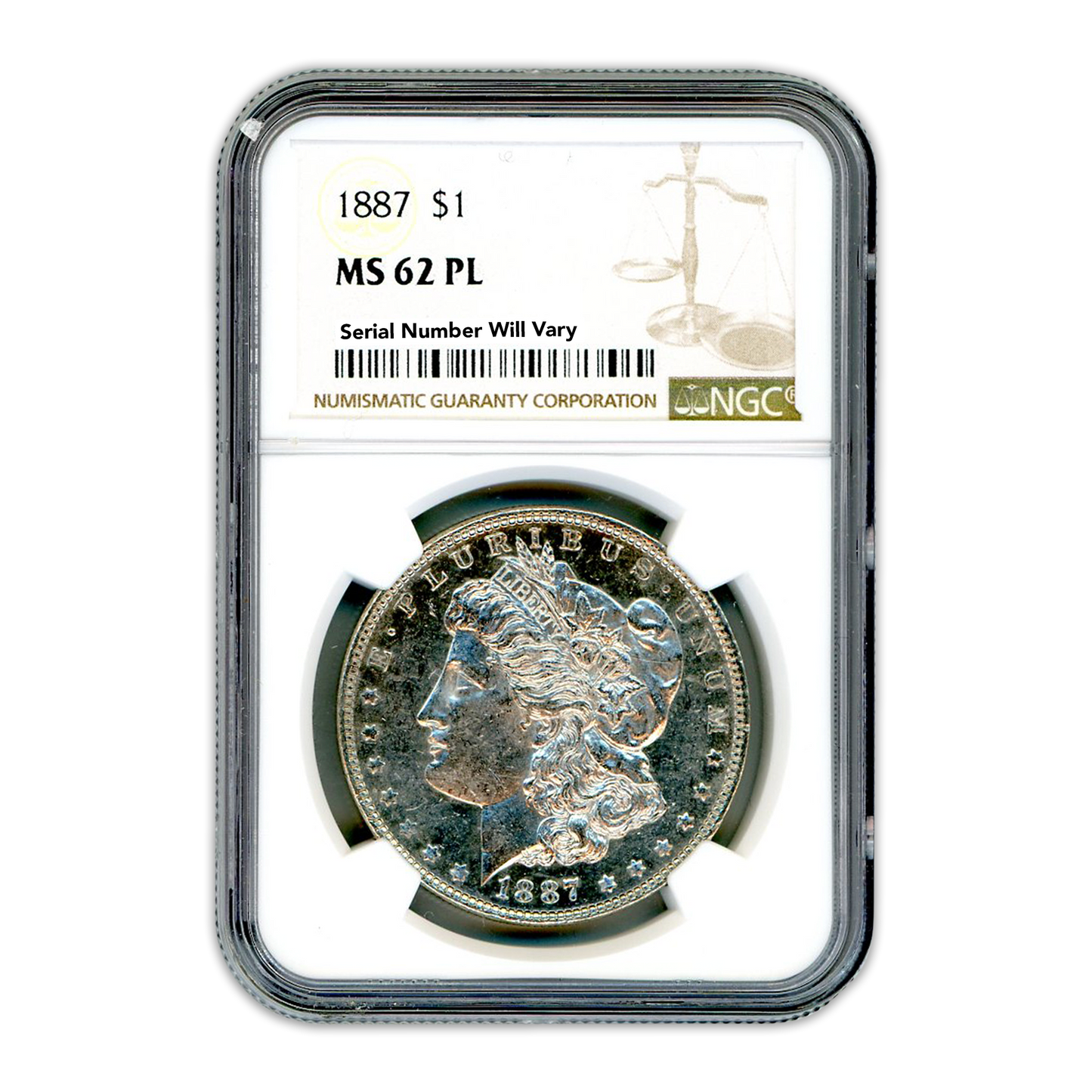 1887 Morgan Silver Dollar Philadelphia - NGC MS62PL