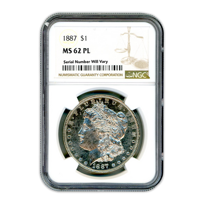 1887 Morgan Silver Dollar Philadelphia - NGC MS62PL