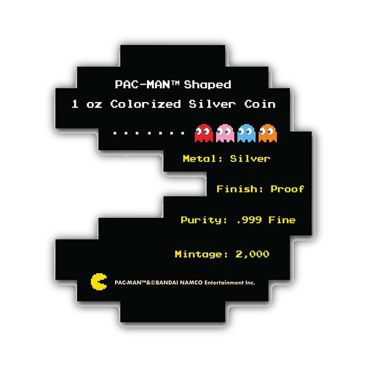 2021 PAC-MAN 40th Anniversary 1oz Silver Colorized Coin