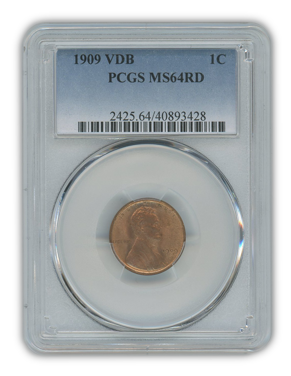 1909 VDB Lincoln Cent Philadelphia - PCGS MS64 RD