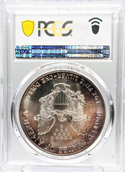 1990 Silver Eagle - Beautiful Toning - PCGS MS67