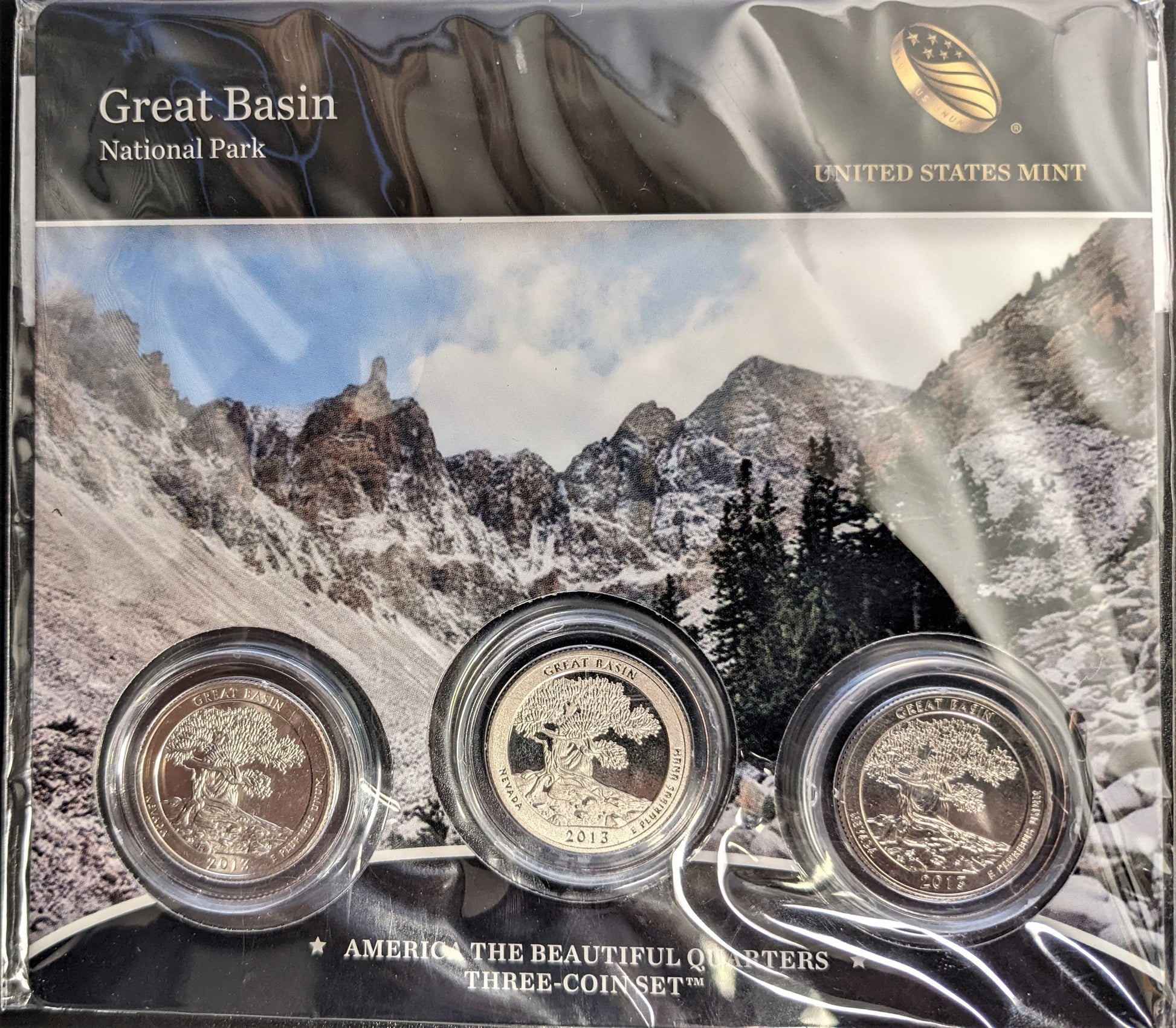 America The Beautiful Quarters - National Park Series Great Basin - Three Coin Set - CoinsTV