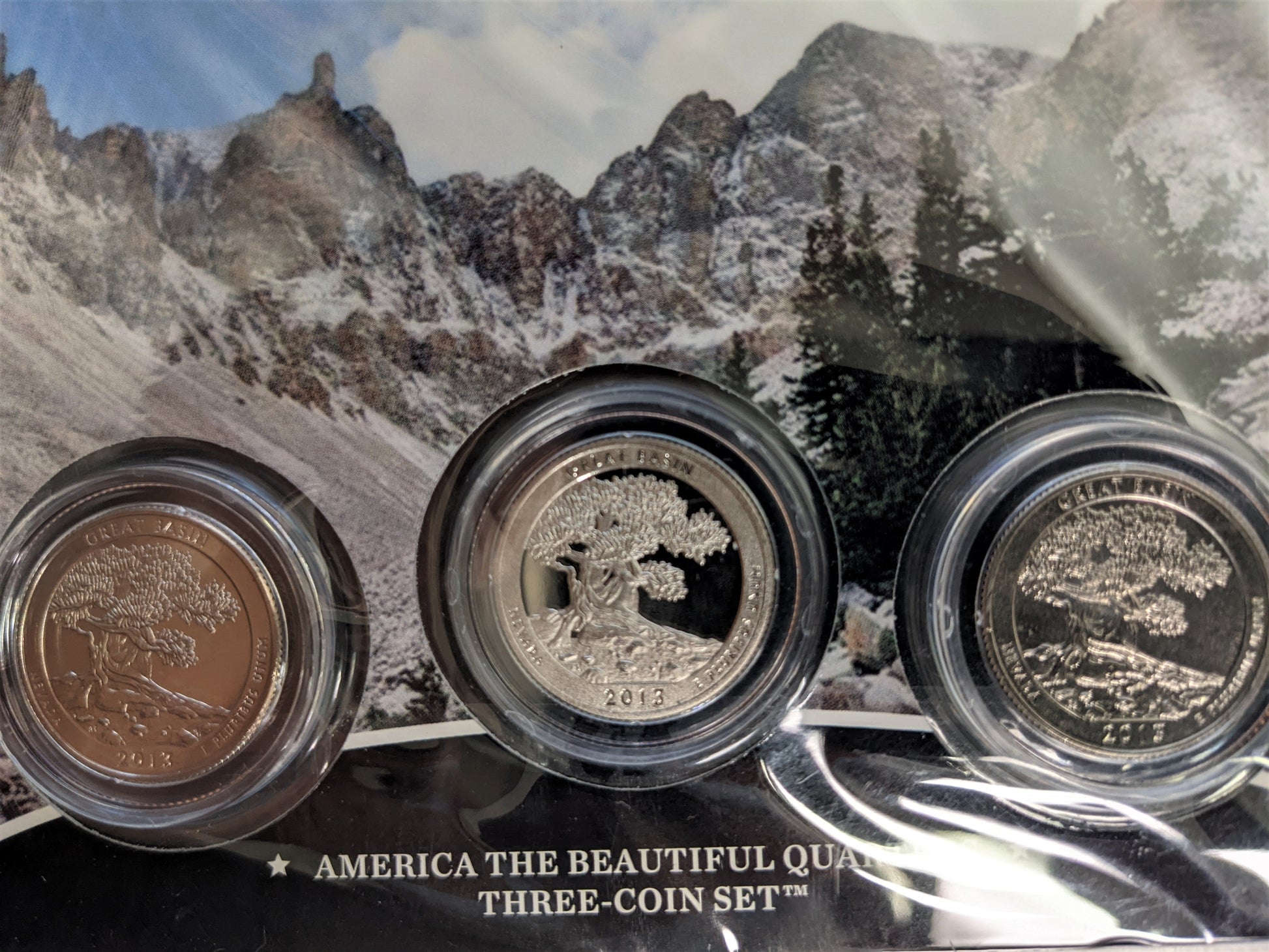 America The Beautiful Quarters - National Park Series Great Basin - Three Coin Set - CoinsTV