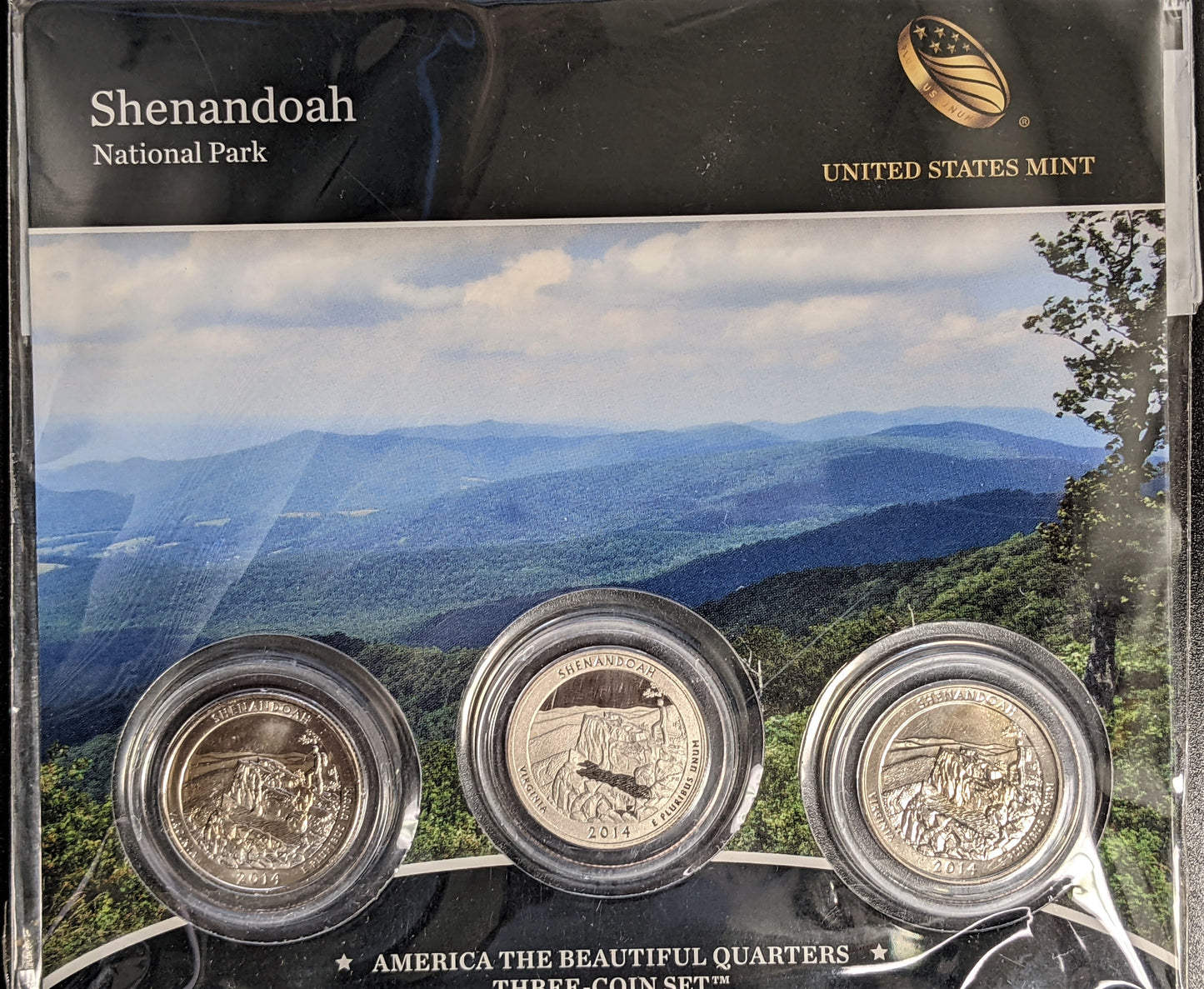 America The Beautiful Quarters - National Park Shenandoah - Three Coin Set