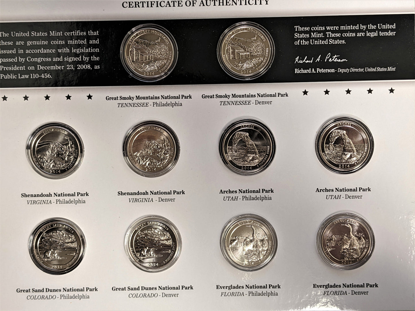 2014 America the Beautiful Quarters - Uncirculated Coin Set - OGP - CoinsTV