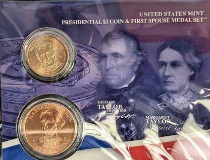 Presidential $1 Coin & First Spouse Bronze Medal Set - Zachary Taylor