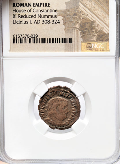 Ancient Roman Bronze Coin- House of Constantine - NGC Certified