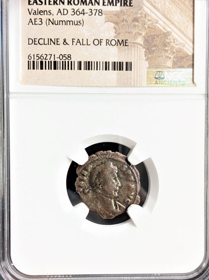 Ancient Roman Bronze Coin - Valens - Decline and Fall - NGC Certified