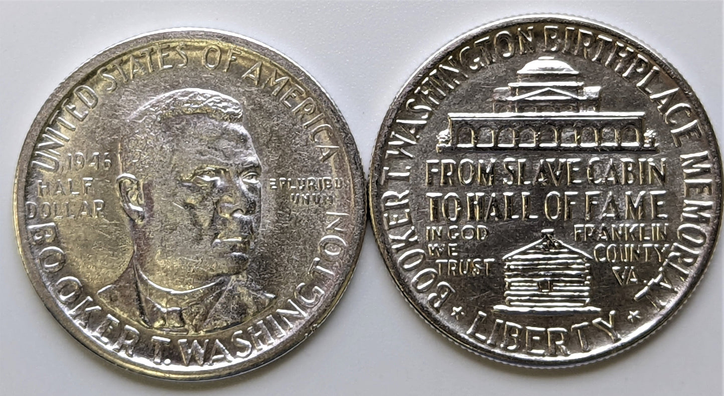 1946-1951 Booker T Washington Silver Half Dollar - Slider