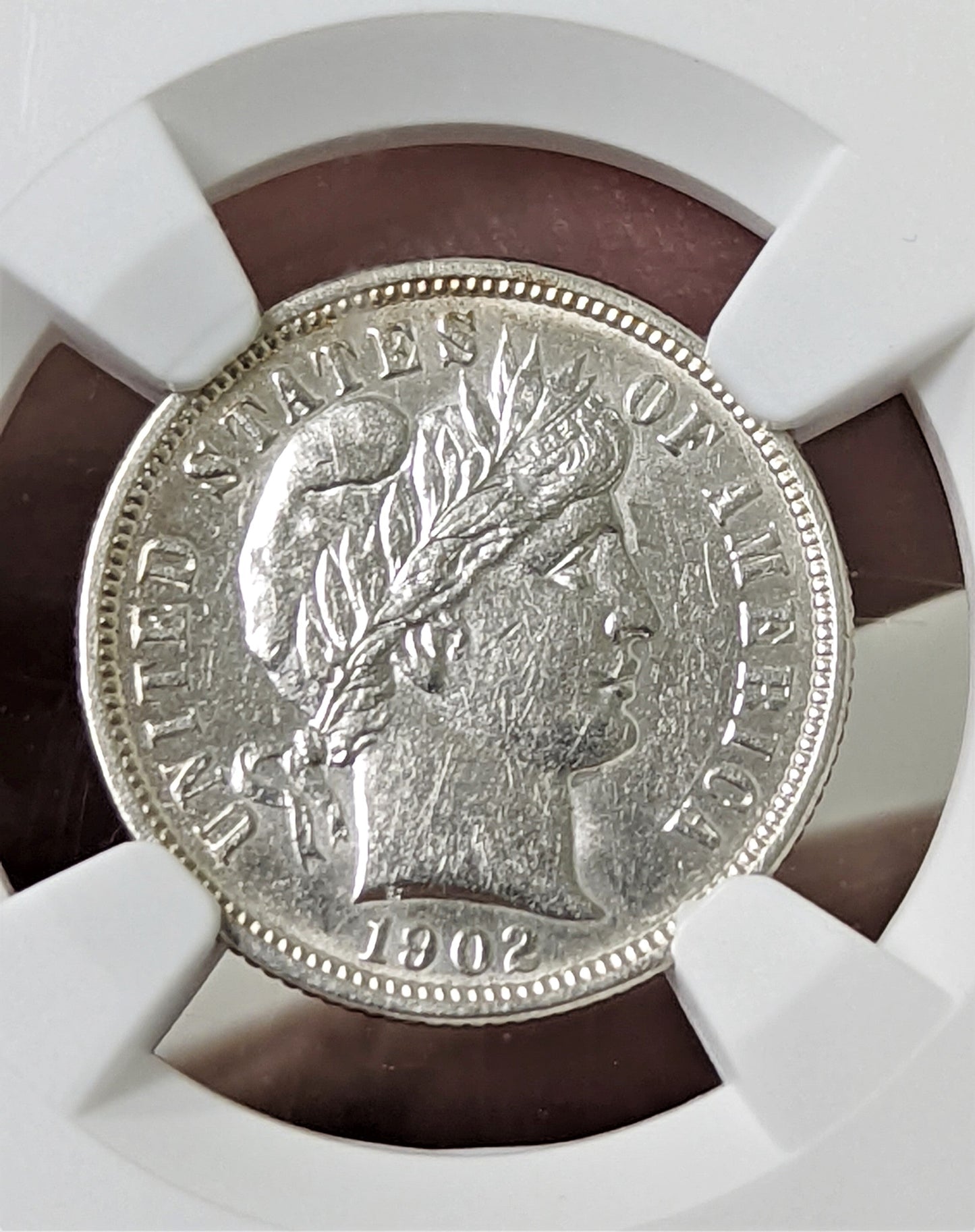 1902 O Barber Dime New Orleans NGC AU58