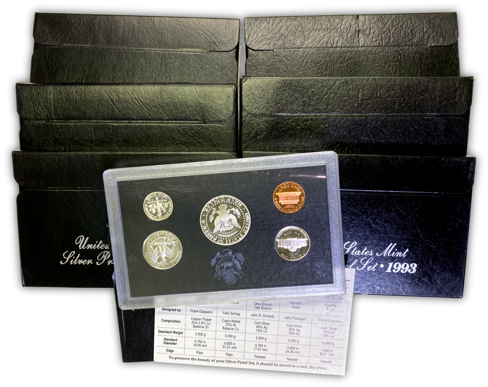 1992 to 1998 Silver Proof Sets (7 sets)