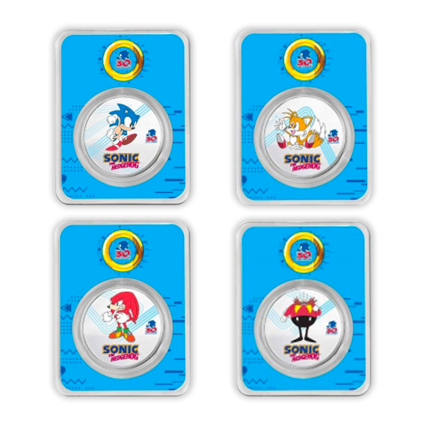 2021 Sonic the Hedgehog - 30th Anniversary - Colorized Set - 1 Oz Silver