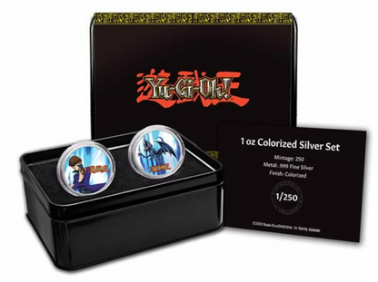 2022 1 oz Silver Yu-Gi-Oh Seto & Blue Eyes Dragon Tin Set