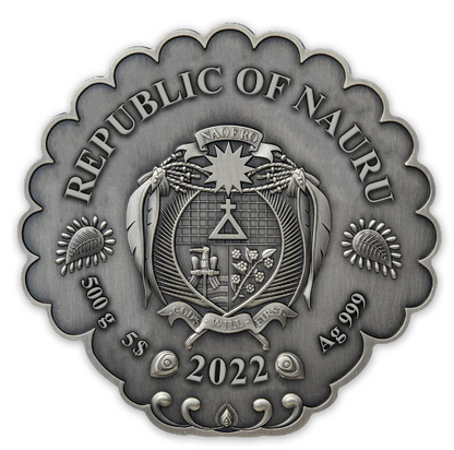 2022 Nauru Peacock Shape Coin - 500g Silver Antique Finish - CoinsTV