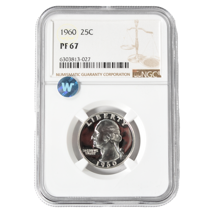 1960 Washington Silver Quarter Philadelphia - NGC PF67 Sight White