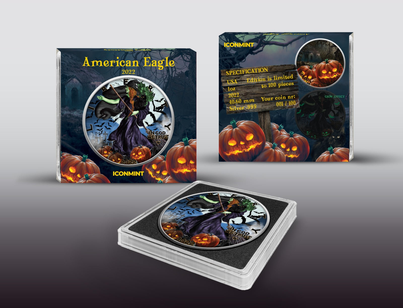 PREORDER: 2022 Halloween Silver Eagle - Icon Mint - CoinsTV