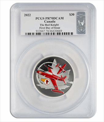 2022 2 oz Silver Canada The Red Knight -  Susanna Blunt Signed - PCGS PR70 DCAM FDOI - CoinsTV