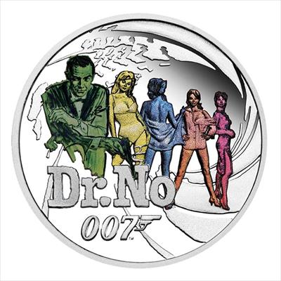 2021 James Bond Dr. No Silver Proof Colorized 1/2 oz Silver Coin