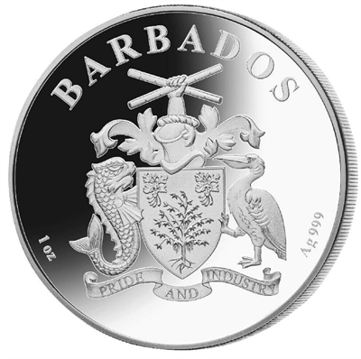 2022 1 oz Barbados Flamingo Silver Fabulous 15 Privy Mark - Brilliant Uncirculated