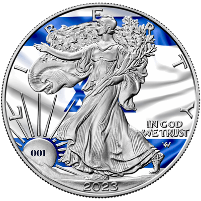 2023 Flags of the World Silver Eagle - Israel - First Edition - CoinsTV