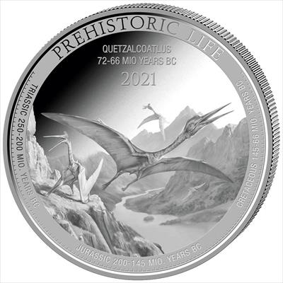 2021 1oz Congo Prehistoric Life Quetzalcoatlus Silver Coin