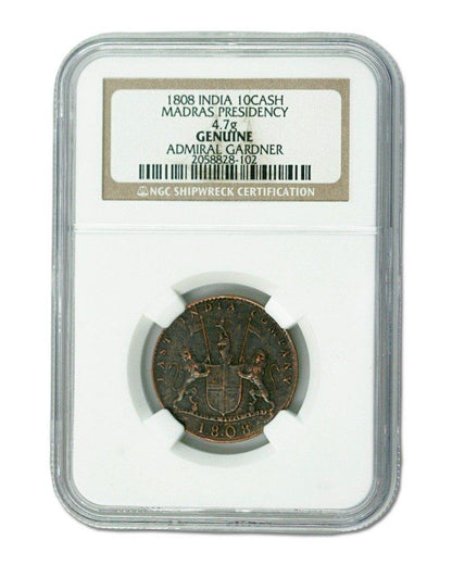 1808 Admiral Gardner Shipwreck Treasure 10 Cash Coin - NGC Certified
