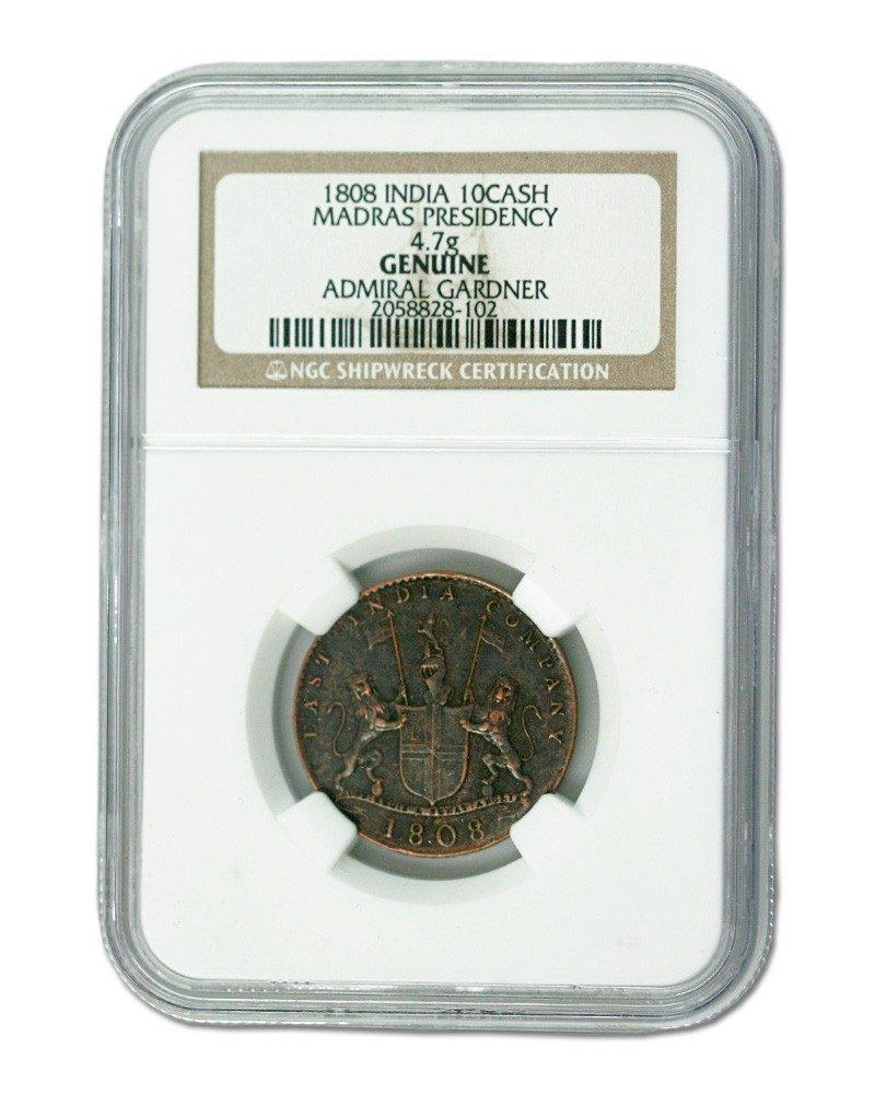 1808 Admiral Gardner Shipwreck Treasure 10 Cash Coin - NGC Certified
