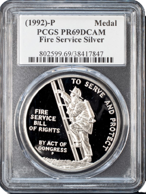 1992 $1 Benjamin Franklin Fire Service Commemorative - PCGS PR69DCAM - Thomas D Rogers Signature
