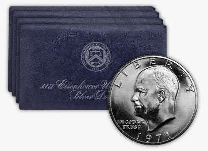1971 - 1974 Eisenhower 40% Silver Dollar Set - San Francisco - Uncirculated Blue Pack (OGP)