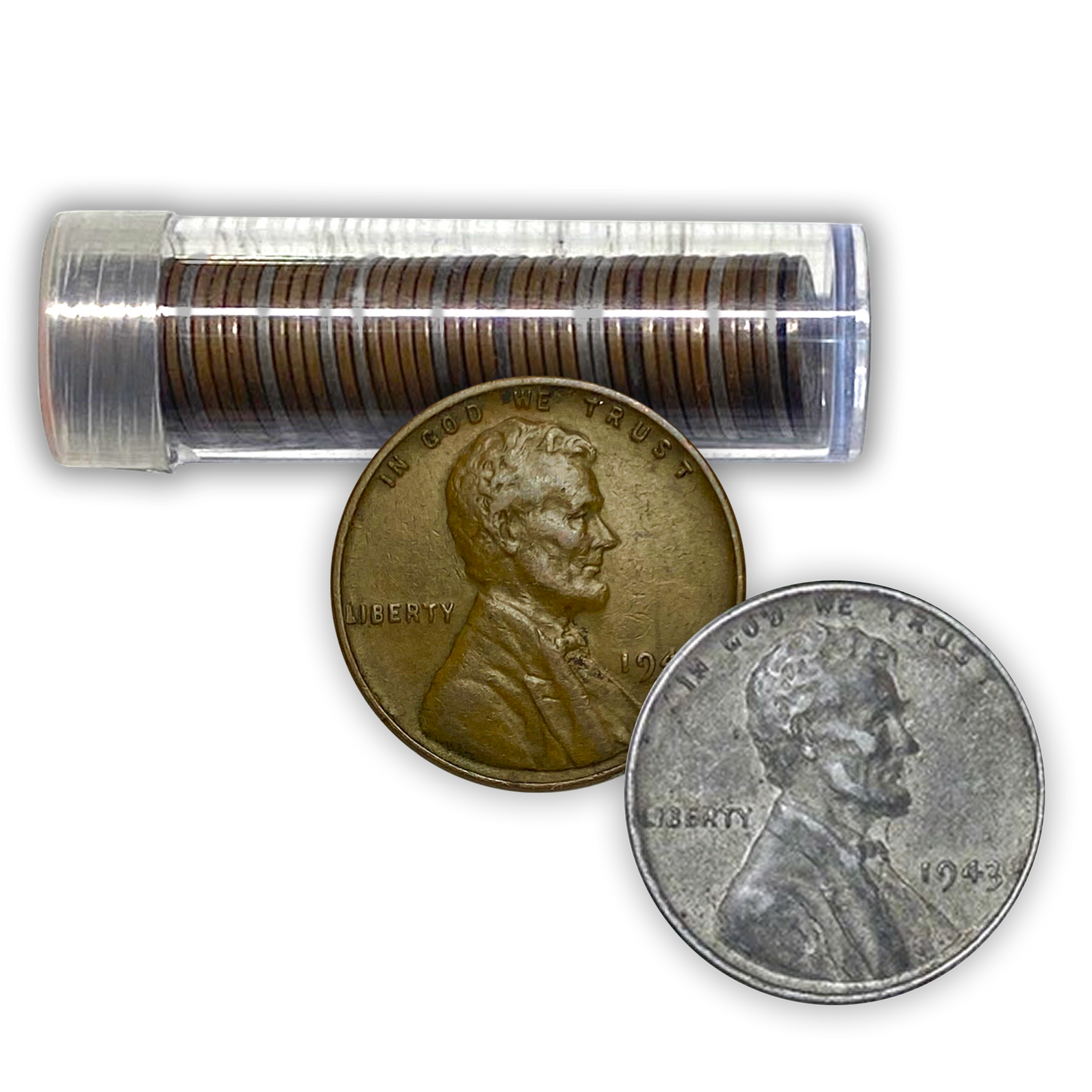 Lincoln Cents Roll of 50 - Wartime Hoard
