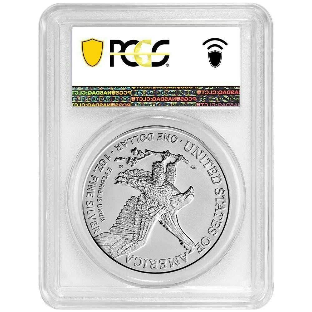 2021 Silver Eagle - Business Strike - Type 2 - PCGS MS70 Blue Label - CoinsTV
