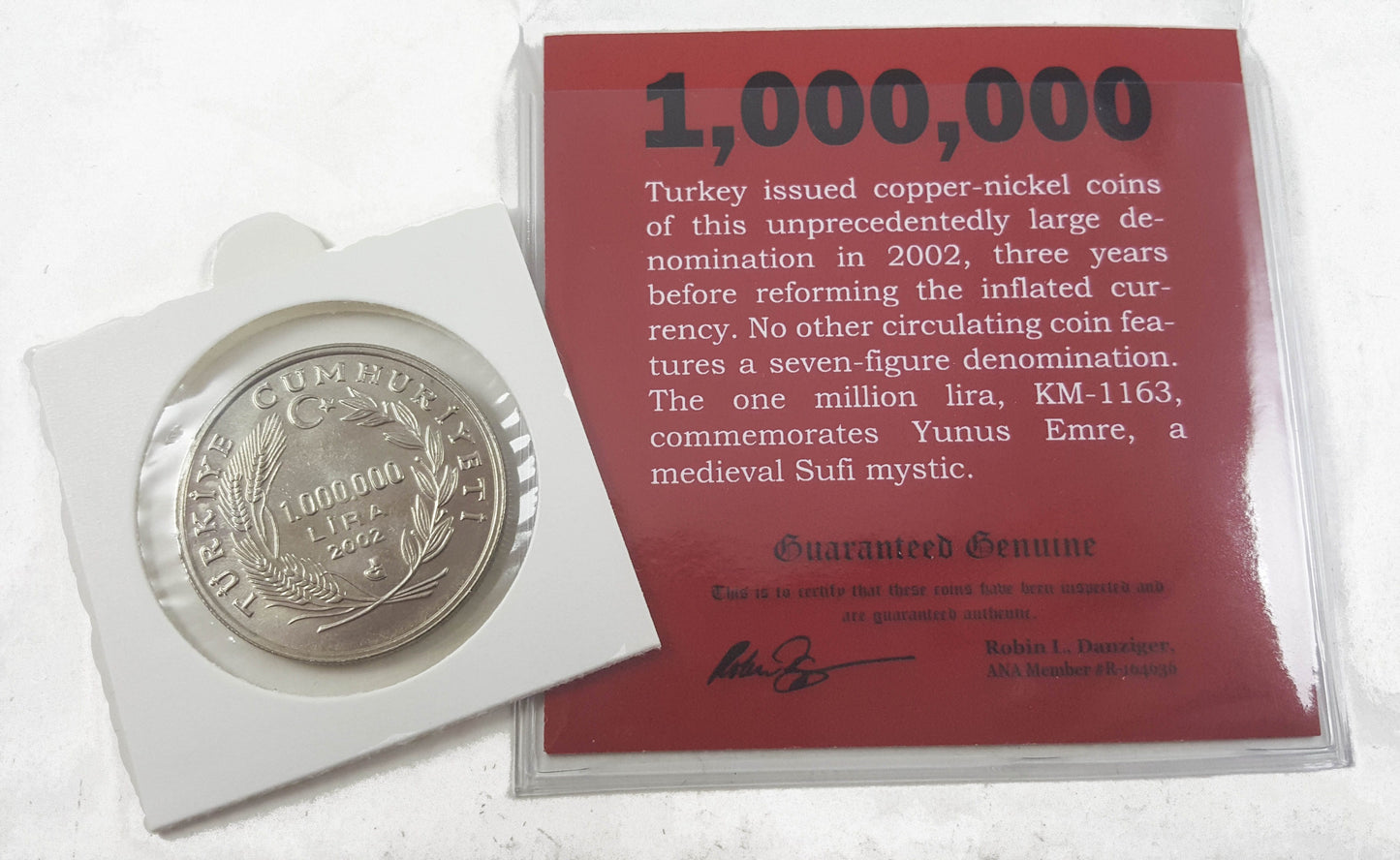 One Million Lira Coin in Display - CoinsTV