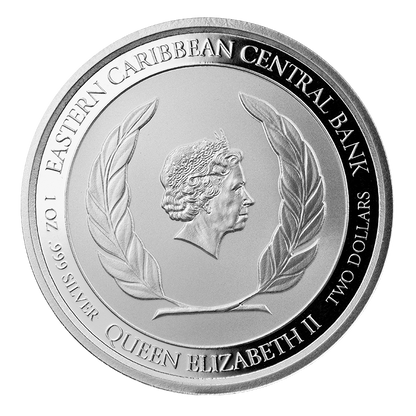 2021 1oz Montserrat - Blue Girdled Anglefish Silver - Brilliant Uncirculated - CoinsTV