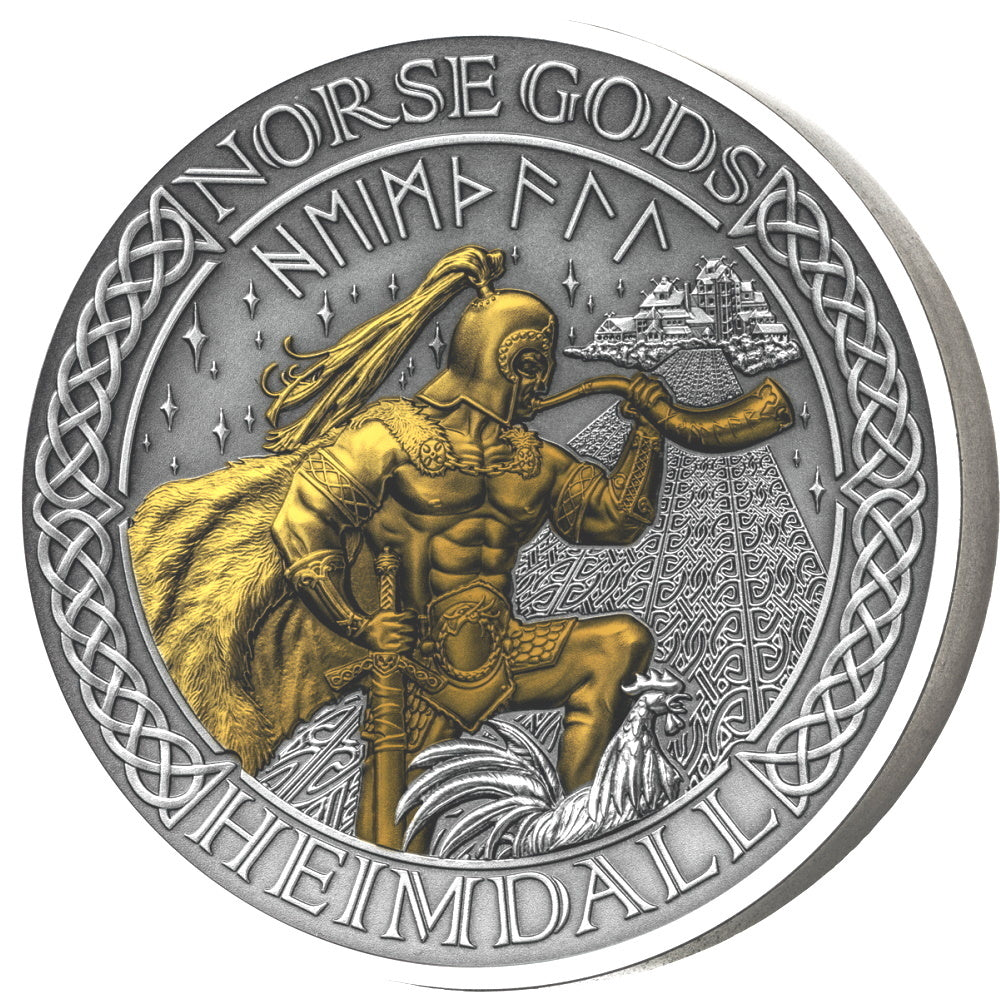 2022 Norse Gods Heimdall 2 oz Silver Gold Plating