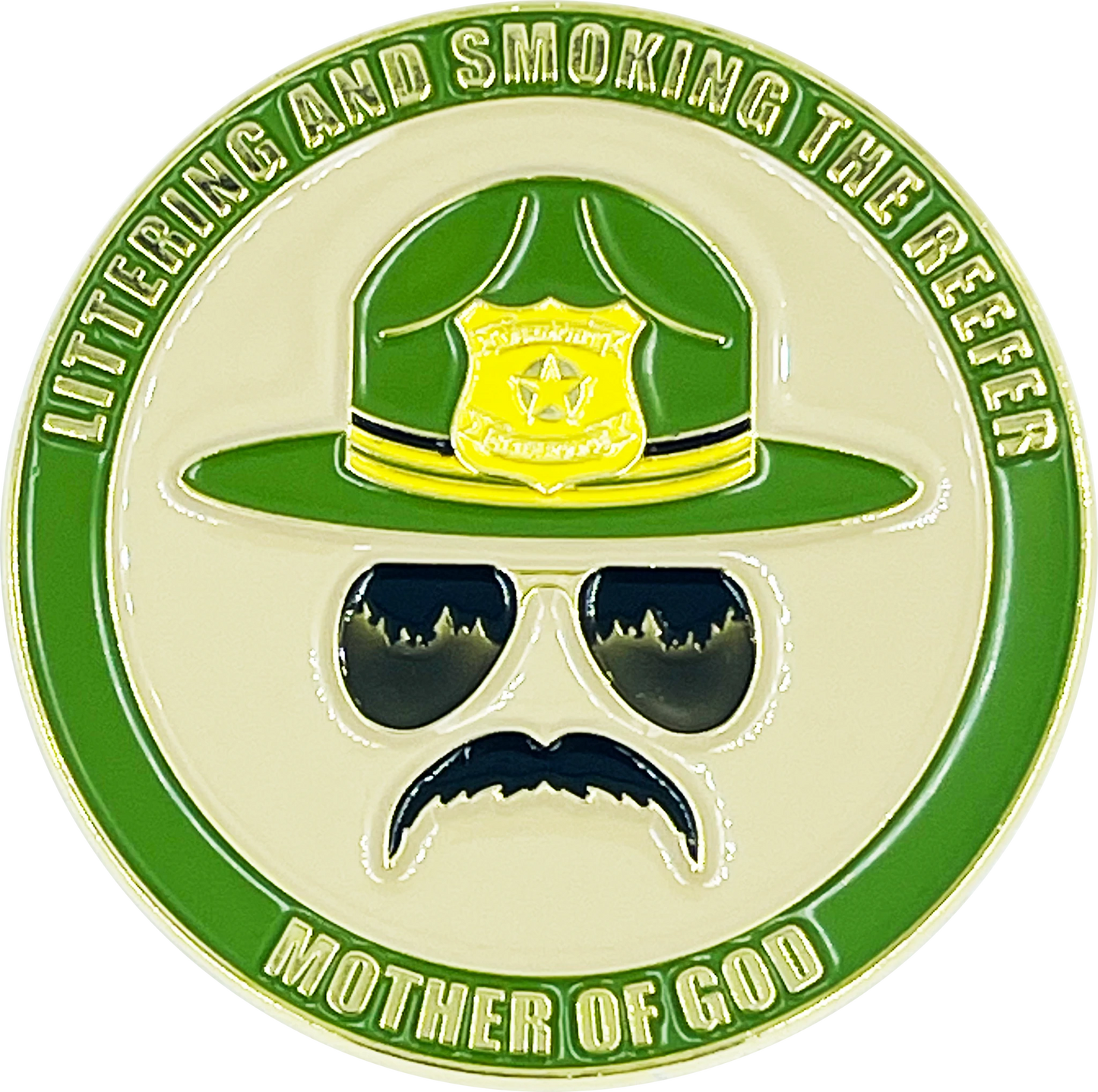1oz Colorized Super Trooper Silver Round - Littering and Smoking The Reefer