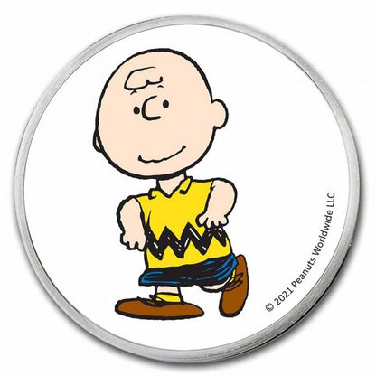 2021 Peanuts- Charlie Brown- 1oz Silver- Coloured Round