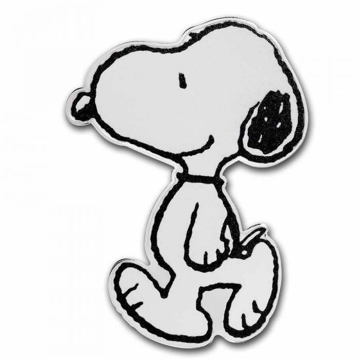 2022 Peanuts Snoopy Shaped 1oz Silver Colorized