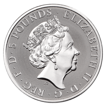 2017 Red Dragon Of Wales 2 Oz Silver Bullion - Queen's Beast