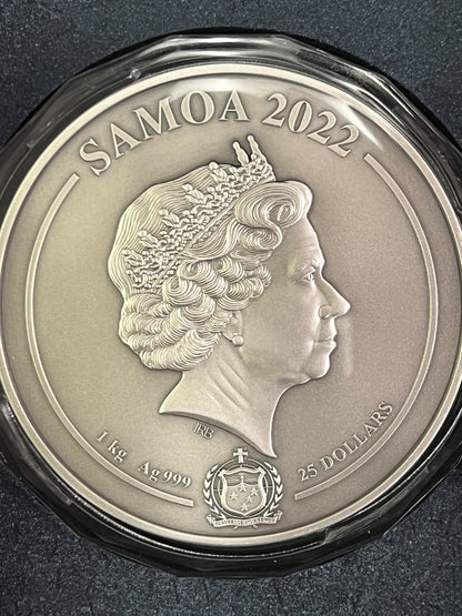 2022 Samoa Lincoln Memorial  - 1 Kilo Silver Antique Finish