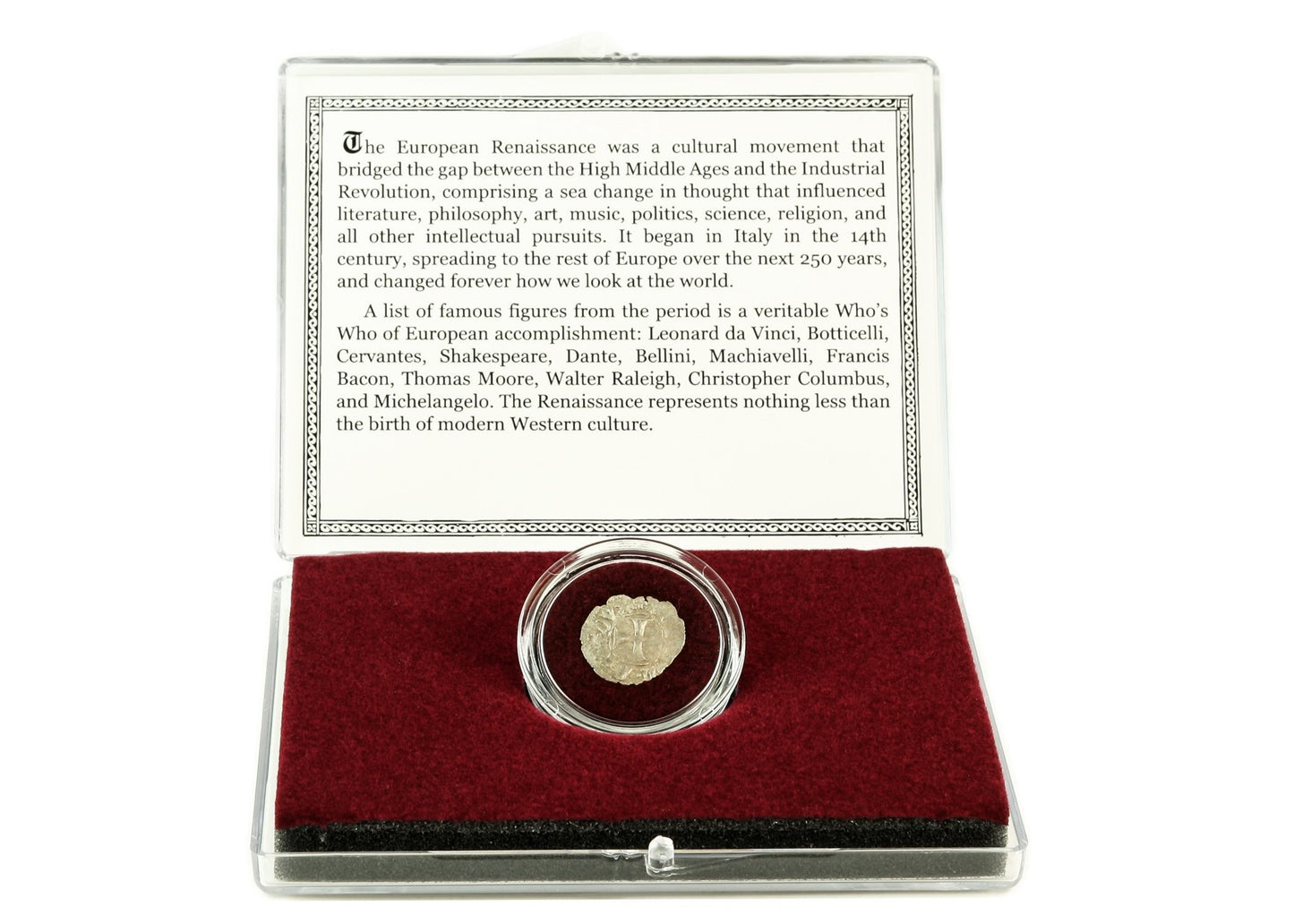 Renaissance Venetian Billon Silver Coin in Display