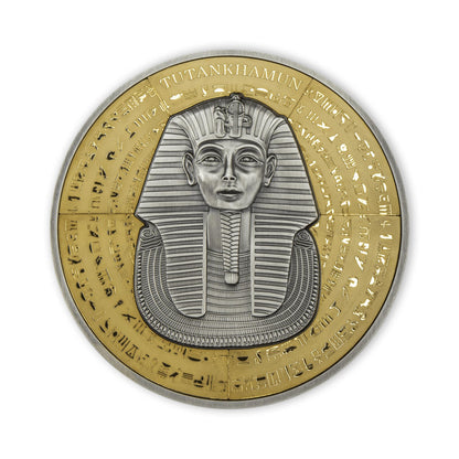 2022 The Mask of Tutankhamun - 1/2 Kilo Silver with Gold Plated Puzzle Pieces - Antique Finish