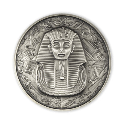 2022 The Mask of Tutankhamun - 1/2 Kilo Silver with Gold Plated Puzzle Pieces - Antique Finish