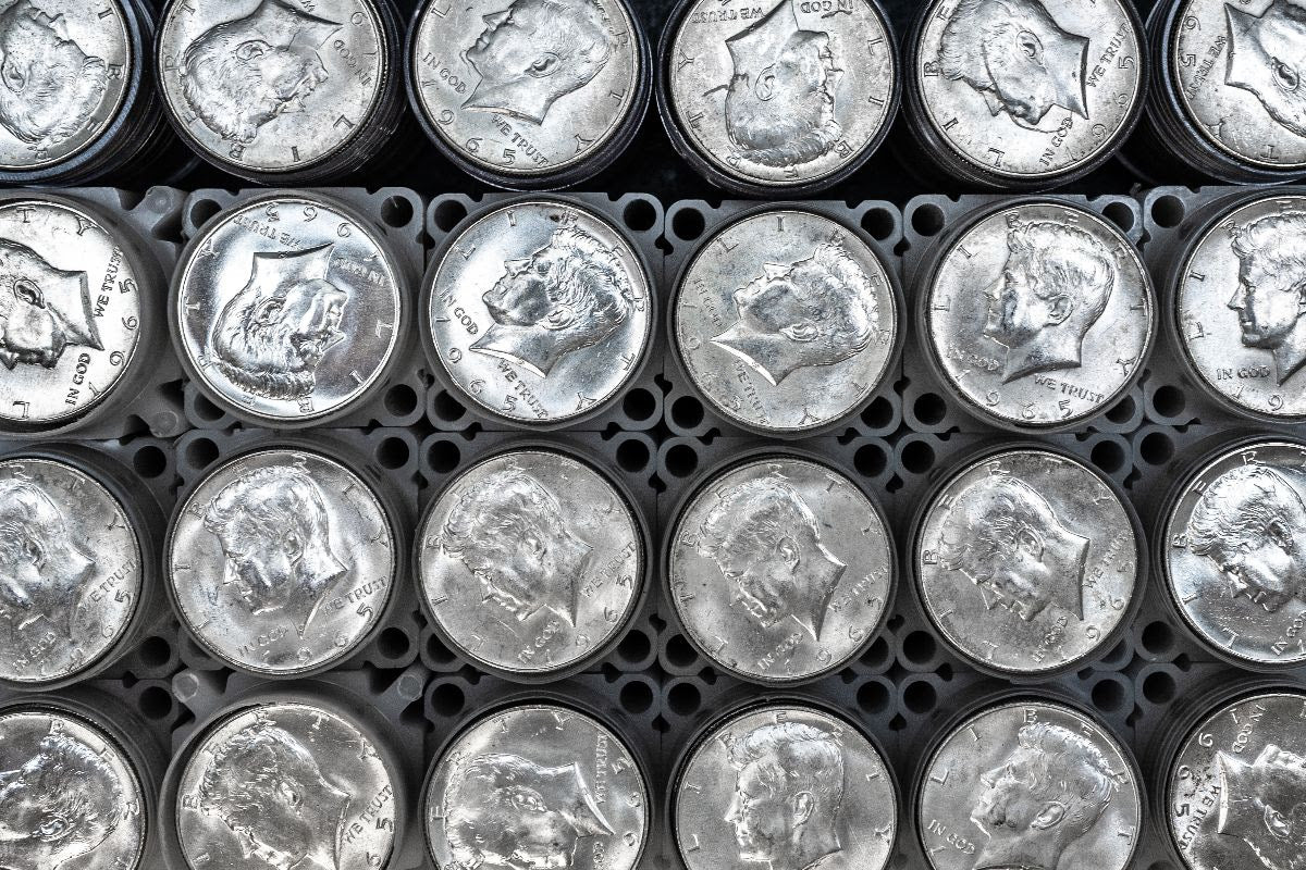 1965 Kennedy 40% Silver Half Dollar Roll of 20 - Uncirculated - CoinsTV