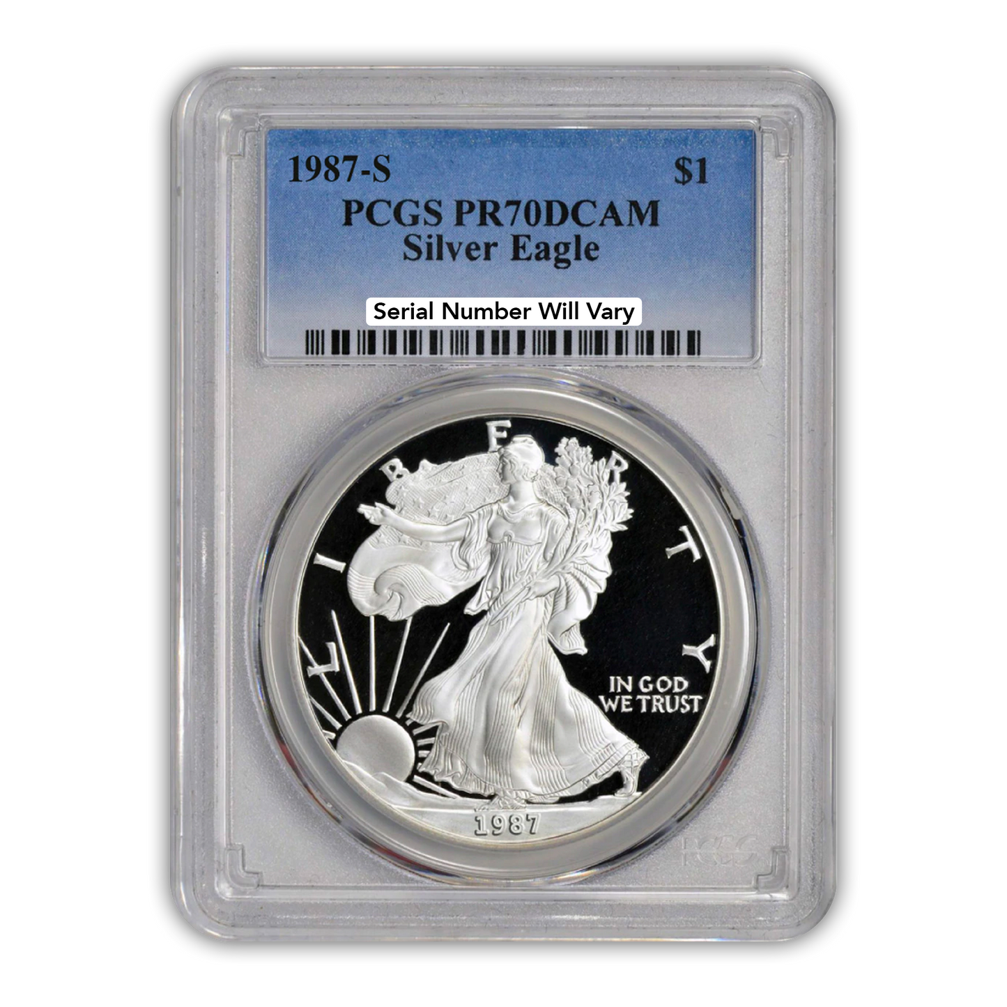 1987 Silver Eagle - Proof - PCGS PR70 - CoinsTV